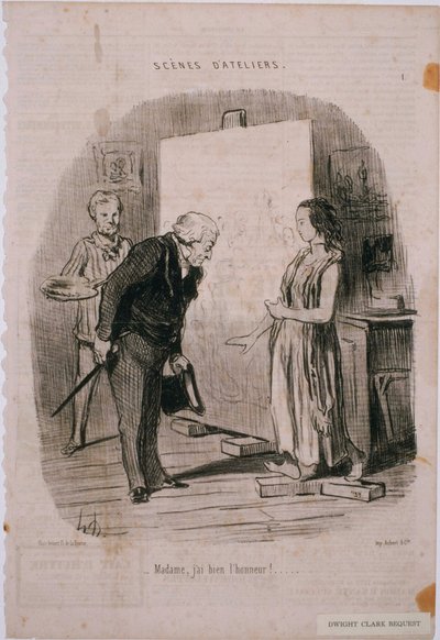 Workshop Scenes - Madam, I Have the Honor!... by Honoré Daumier